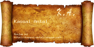 Kassai Antal névjegykártya