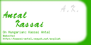 antal kassai business card